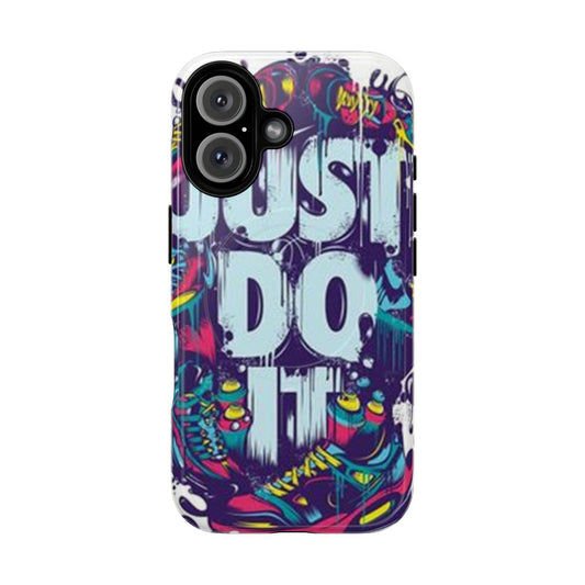 Magnetic tough personalized phone case with just do it design