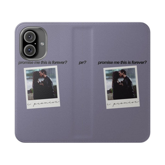 Promise Forever Flip Cover Phone Case with Delena, Stelena, and Damon Designs