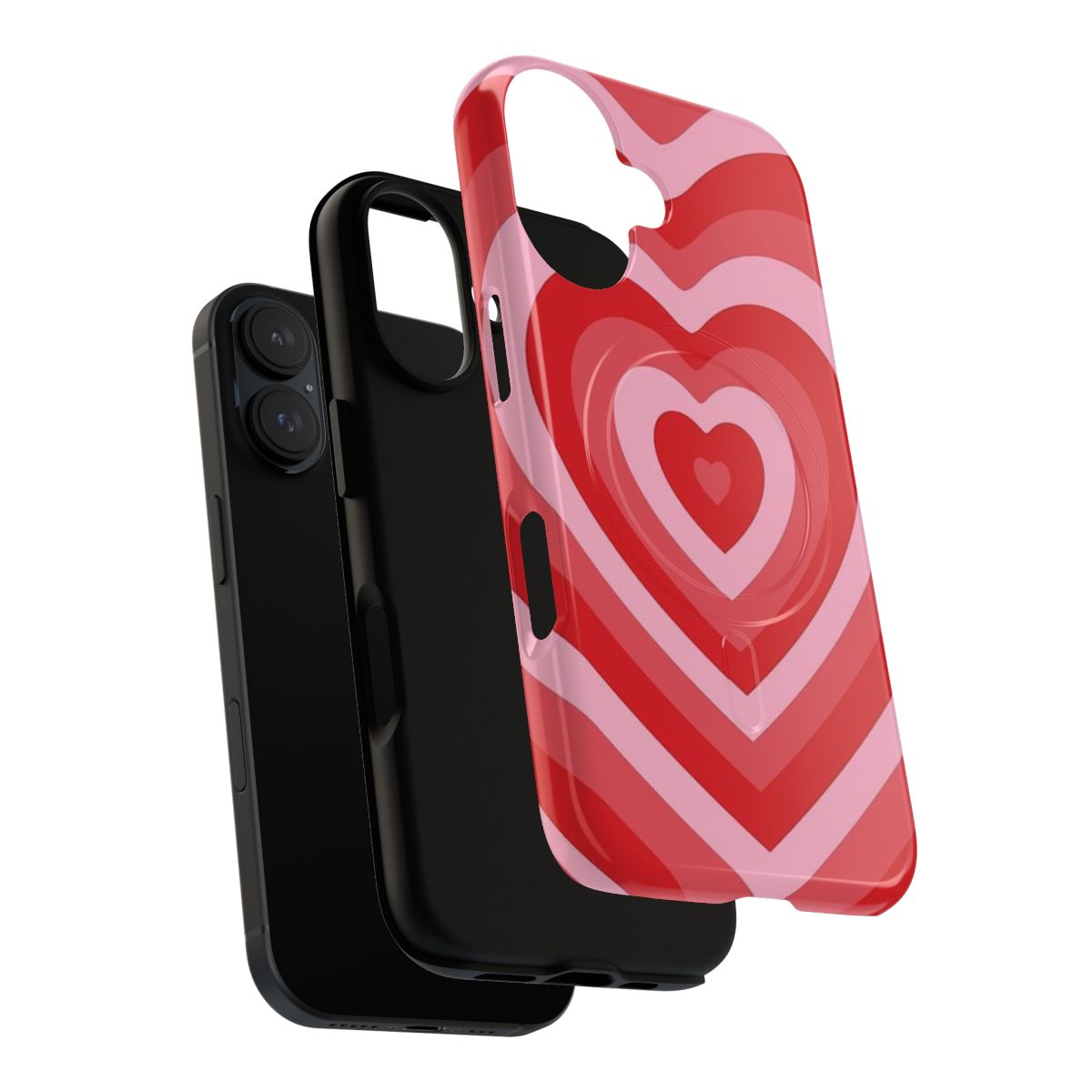 Powerpuff Girls-inspired heart-shaped magnetic tough phone case - Layers