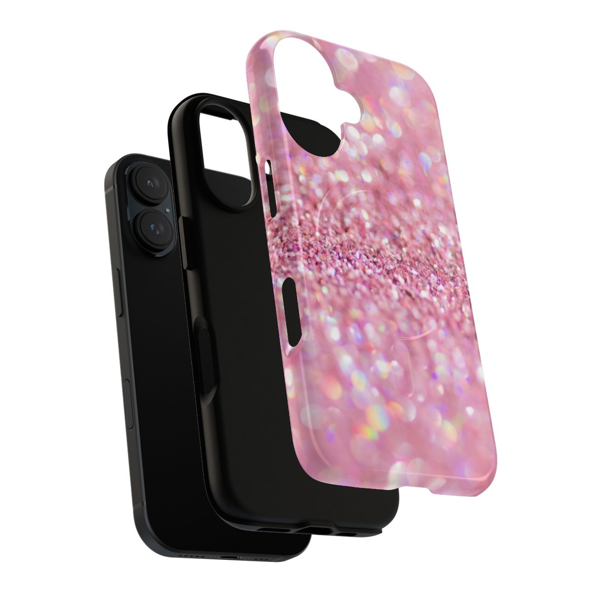 Blush pink phone case with sparkling stardust design - Layers