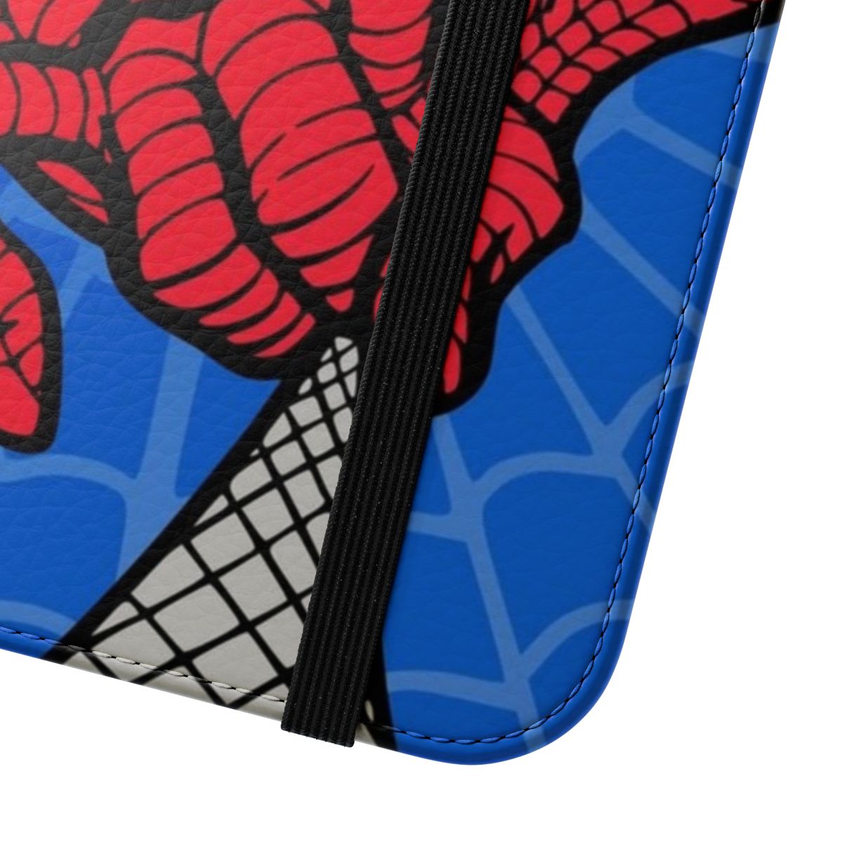 Vibrant spider-themed phone case featuring a superhero design - Close Up