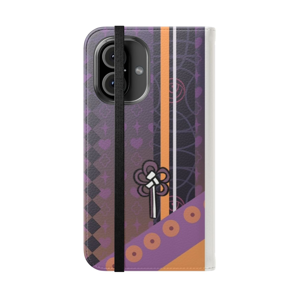 Anime-inspired flip phone case featuring Ninomae Ina'nis from Hololive - Folded Front