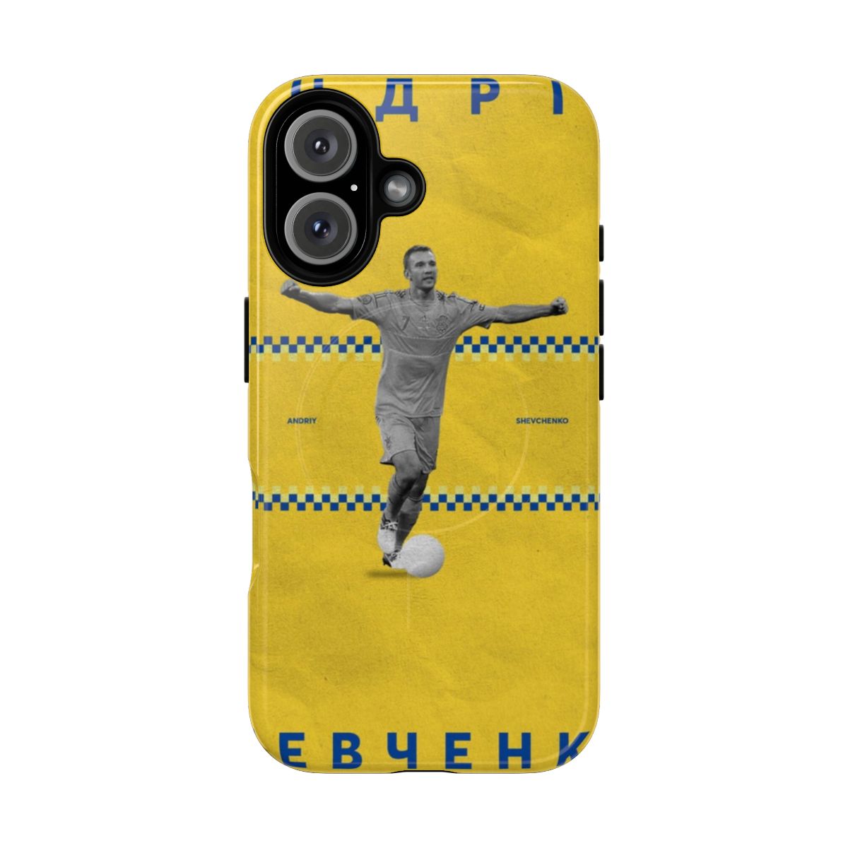 Vintage-inspired phone case featuring a soccer player in an iconic retro style.