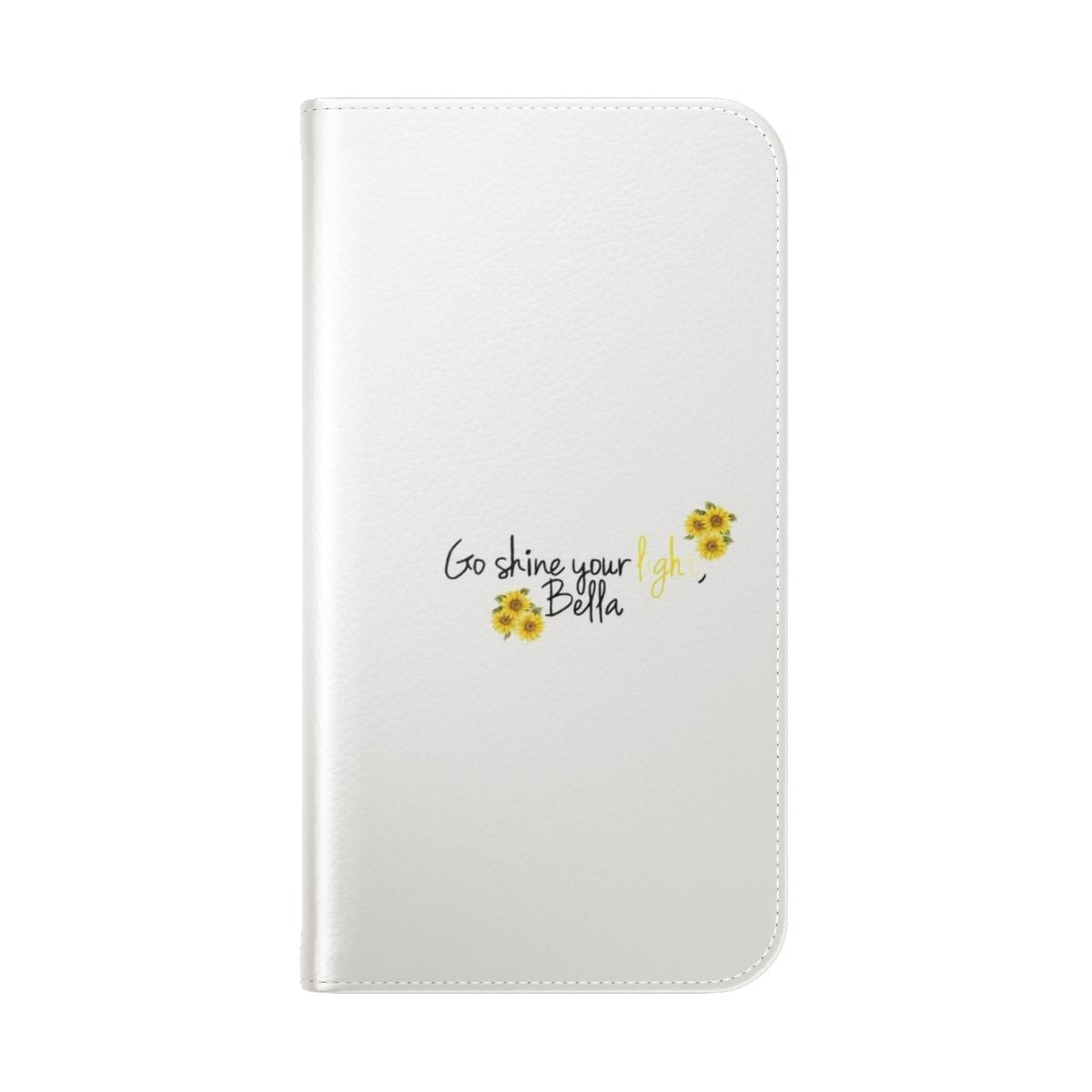 Grey flip cover phone case with 'Shine your light' design for Grey's Anatomy and Station 19 fans - Folded Back