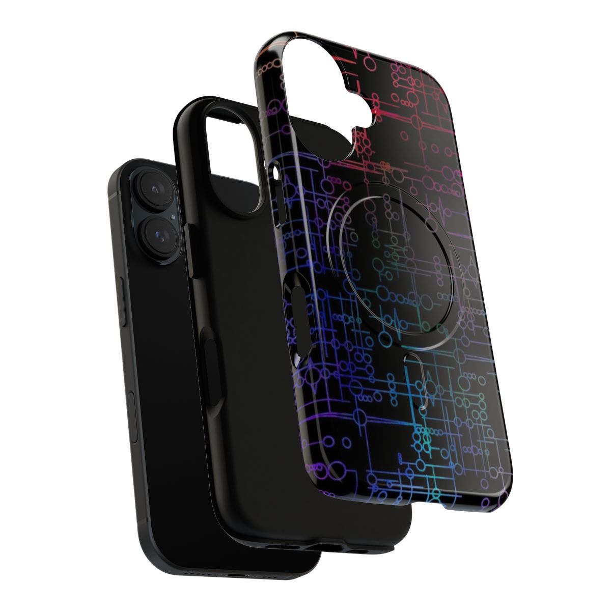 Multi-colored kree symbols phone case with magnetic tough design - Layers