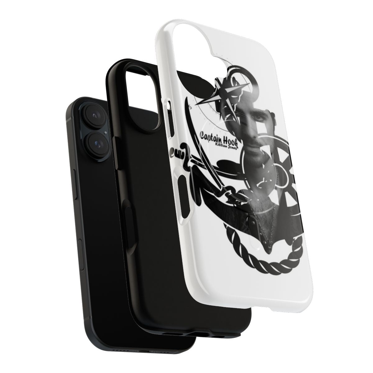 Once Upon a Time inspired magnetic tough phone case featuring Killian Jones/Captain Hook character design - Layers