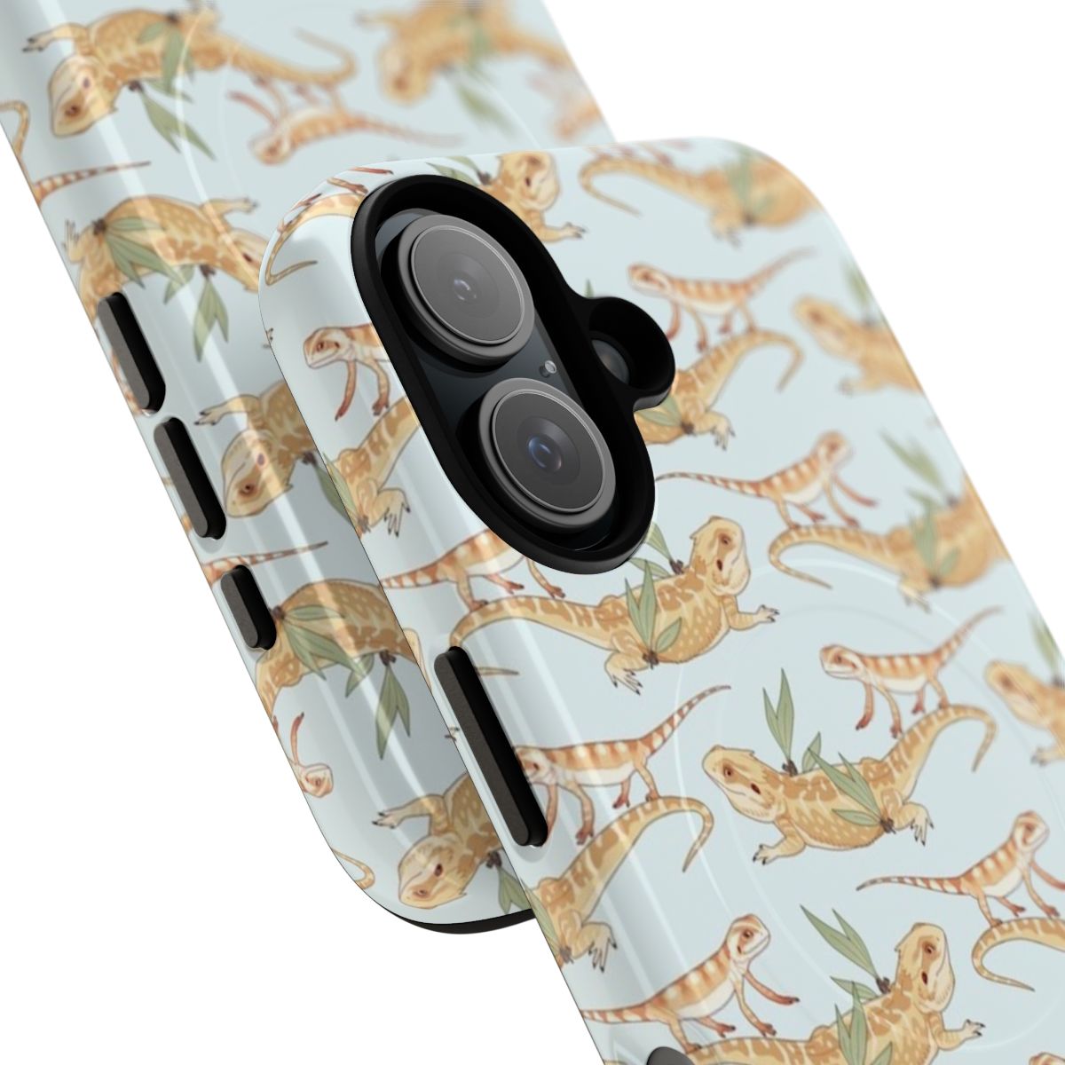 Bearded dragon graphic on a tough, magnetic phone case - Detail