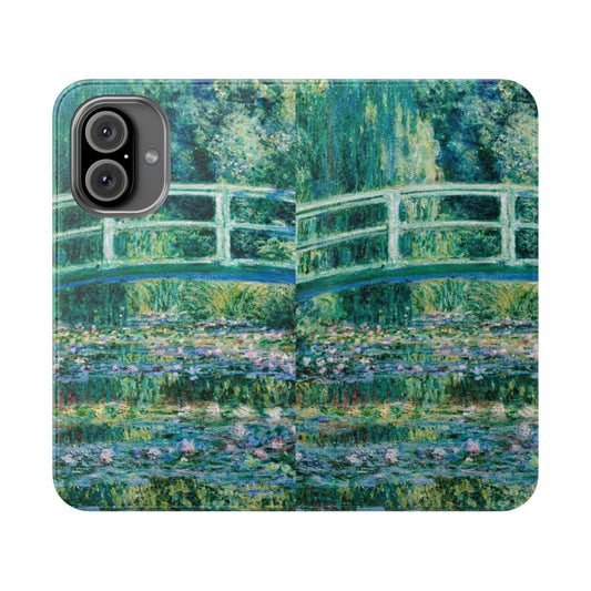 Artistic phone case featuring Claude Monet's iconic "Water Lilies and Japanese Bridge" painting