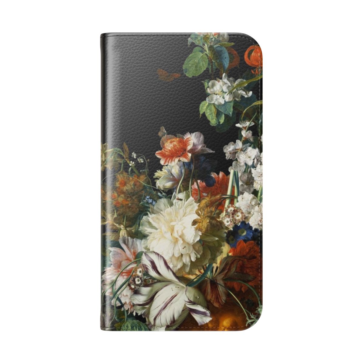 A beautiful phone case featuring a floral and melancholic design, perfect for literature enthusiasts. - Folded Back