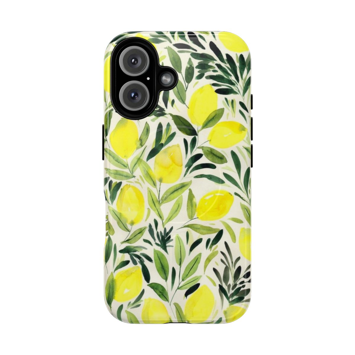 Watercolor lemon design on creme white magnetic tough phone case