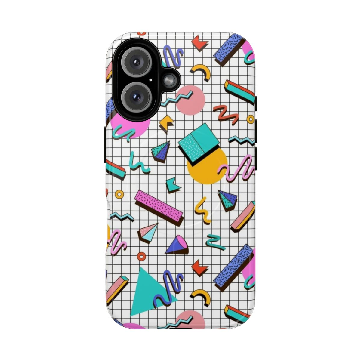 Stylish 80s retro design magnetic tough phone case with funky Memphis pattern