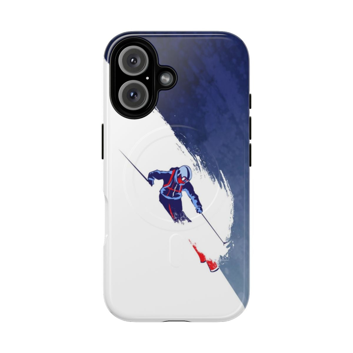 Powder-Inspired Tough Phone Cases featuring a vintage ski illustration and motivational slogan.