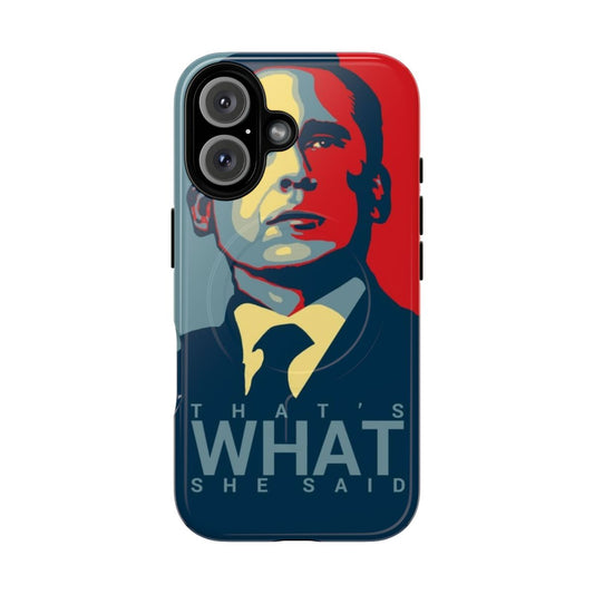 Michael Scott inspired magnetic tough phone case for fans of The Office