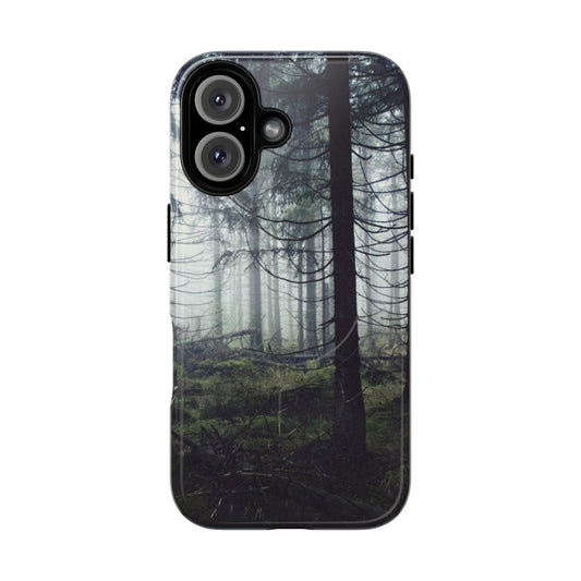 Enchanting phone case featuring a dreamy, misty forest landscape