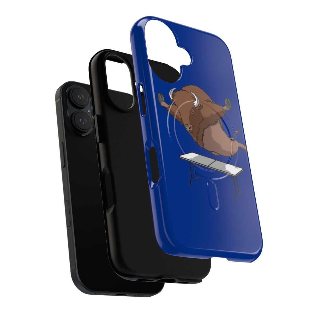 Magnetic tough phone case with Buffalo Bills Mafia table dive design for Bills superfans - Layers