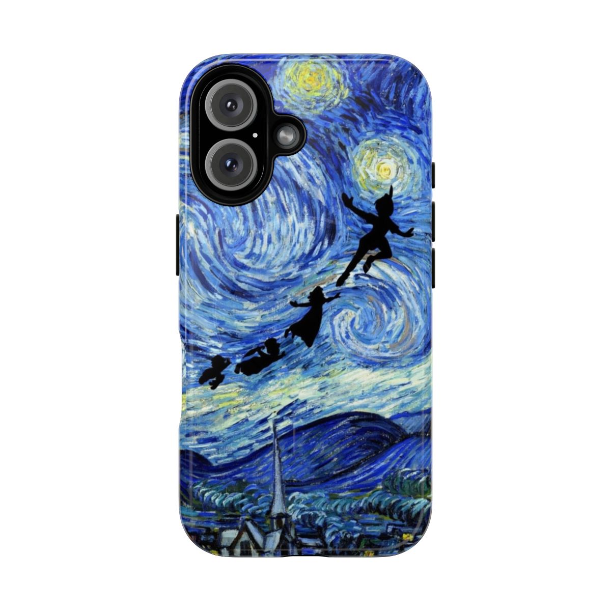 Starry night-themed magnetic protective phone case for Peter Pan enthusiasts