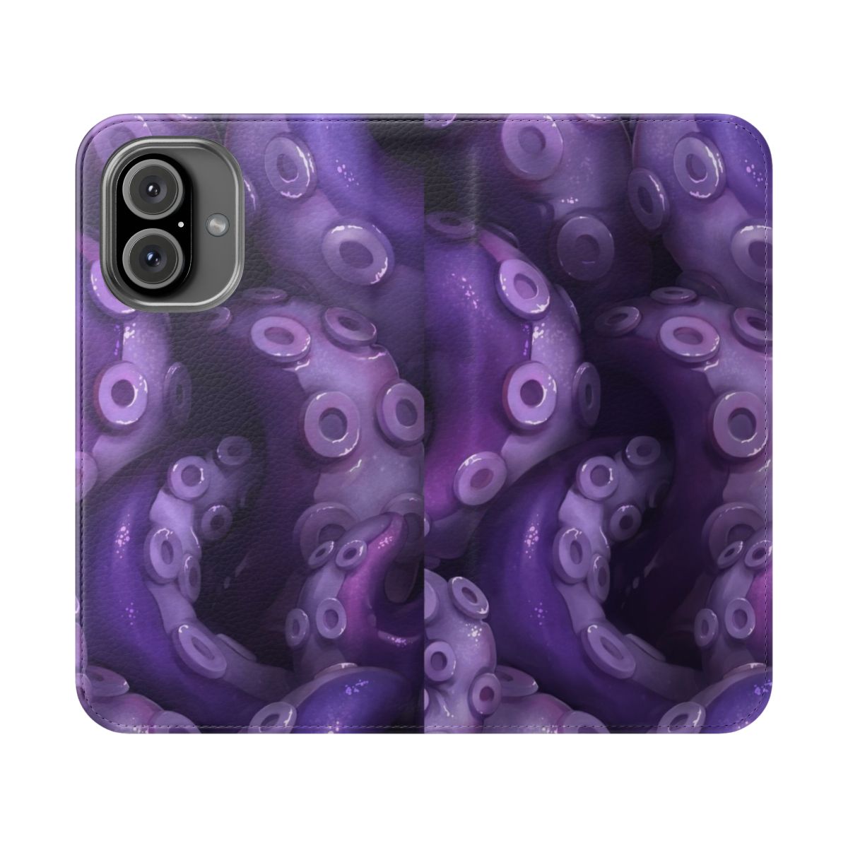 Colorful abstract tentacle and octopus pattern on a flip phone case