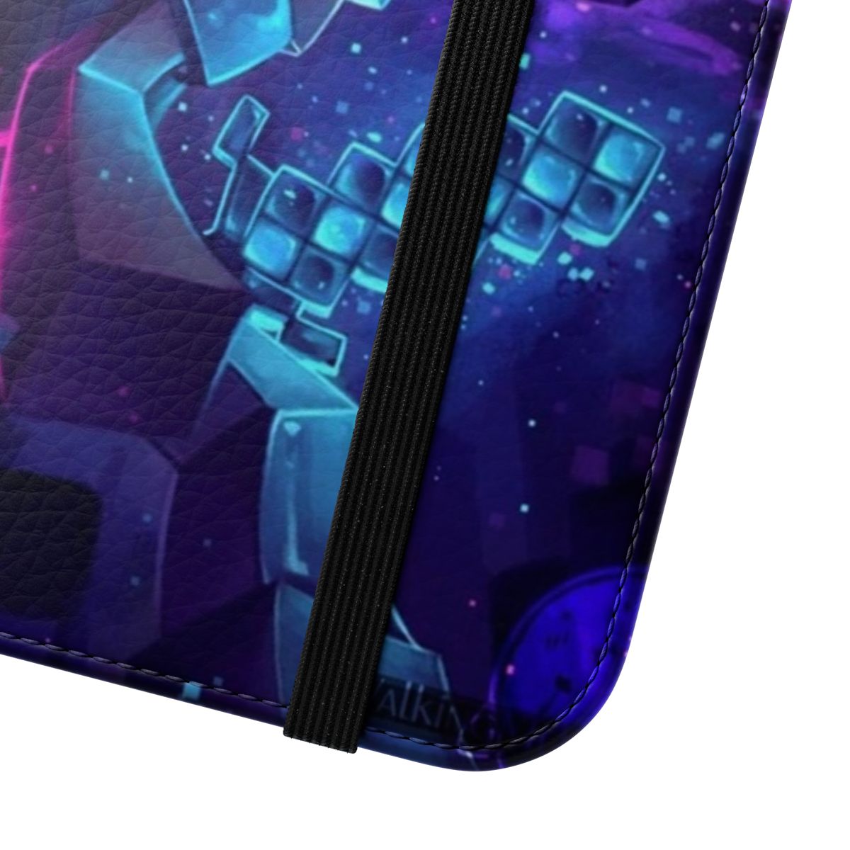 Minecraft-inspired phone case featuring an enderdragon battle scene in a beautiful, aesthetic design. - Close Up