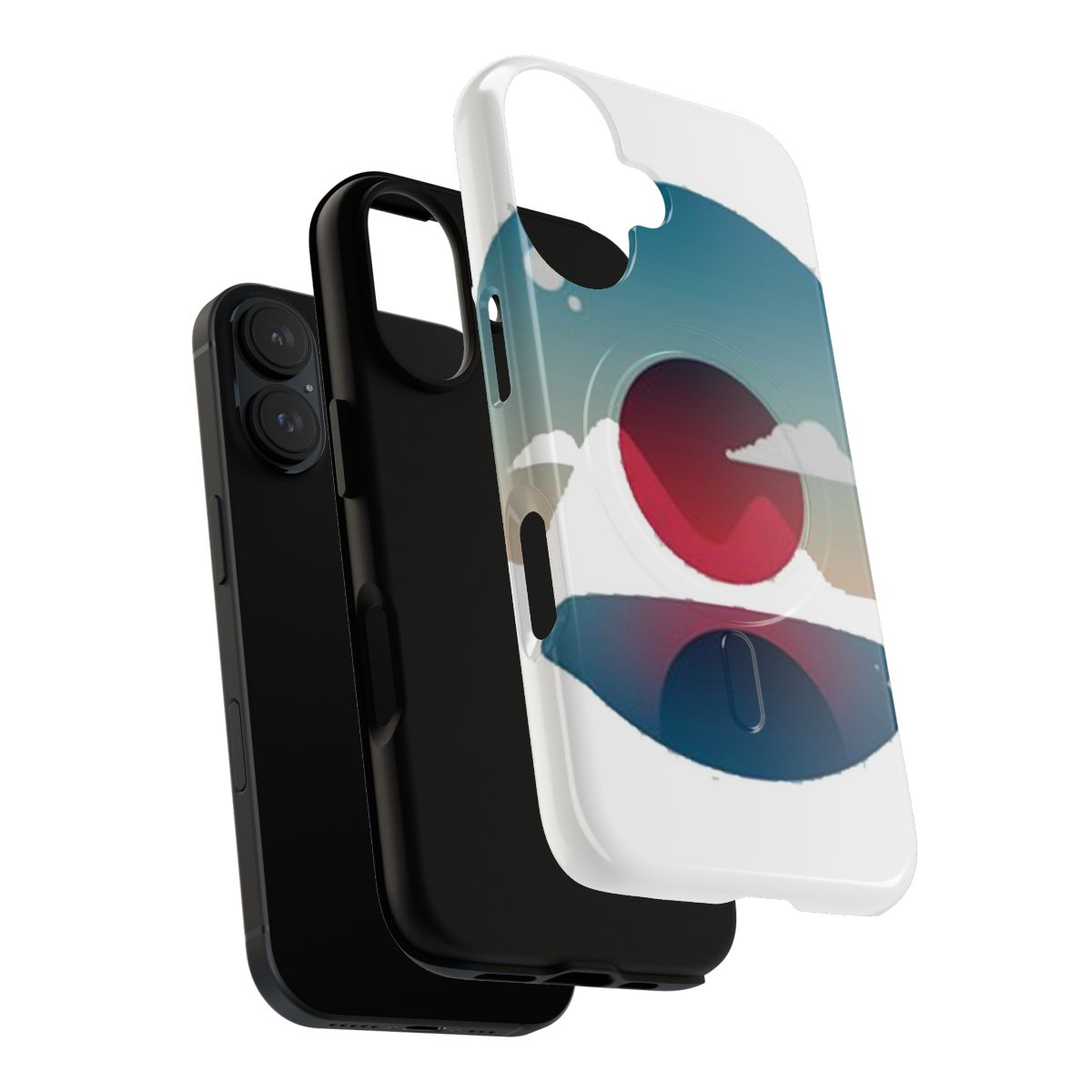 Nature-themed magnetic tough phone case with images of wildlife, landscapes, and music - Layers