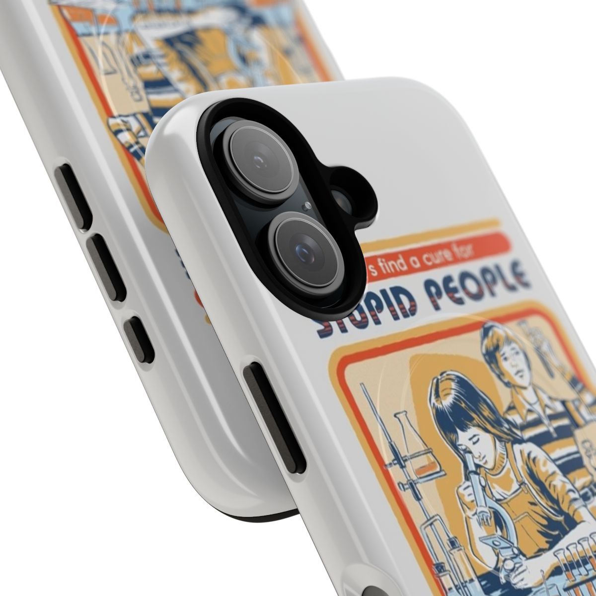 Magnetic tough phone case with a retro, vintage, and humorous design - Detail