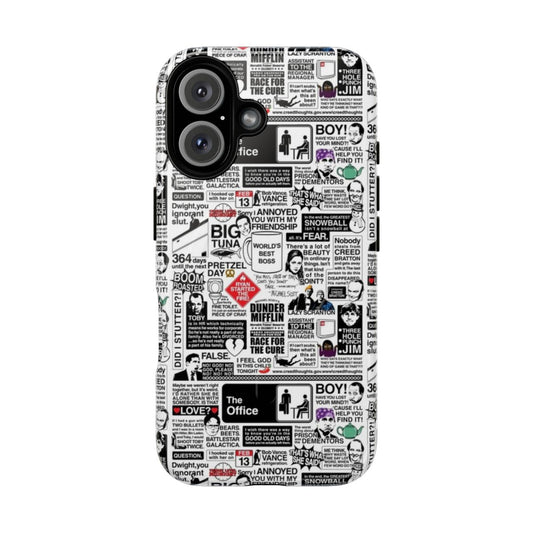 Magnetic tough phone case featuring quotes from the popular TV show The Office