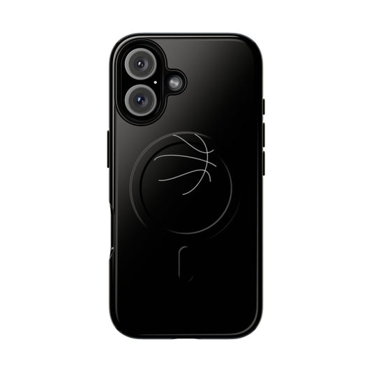 Tough basketball-themed phone case with magnetic cover