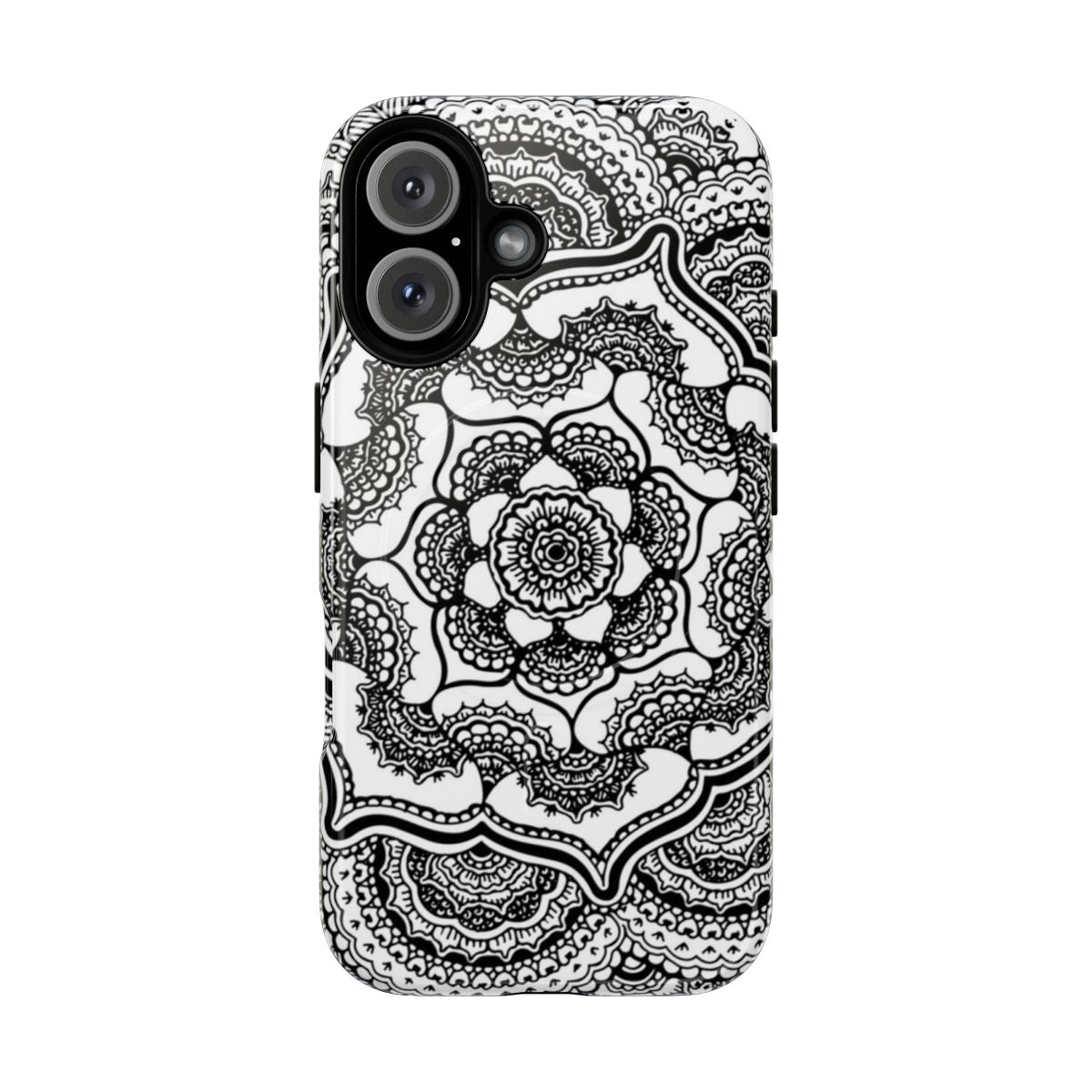 Spring Lotus Abstract Black and White Magnetic Tough Phone Case