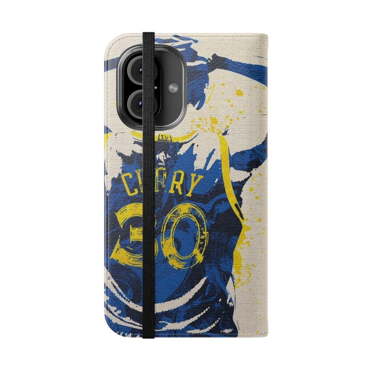 Basketball-themed phone case with image of NBA star Stephen Curry - Folded Front