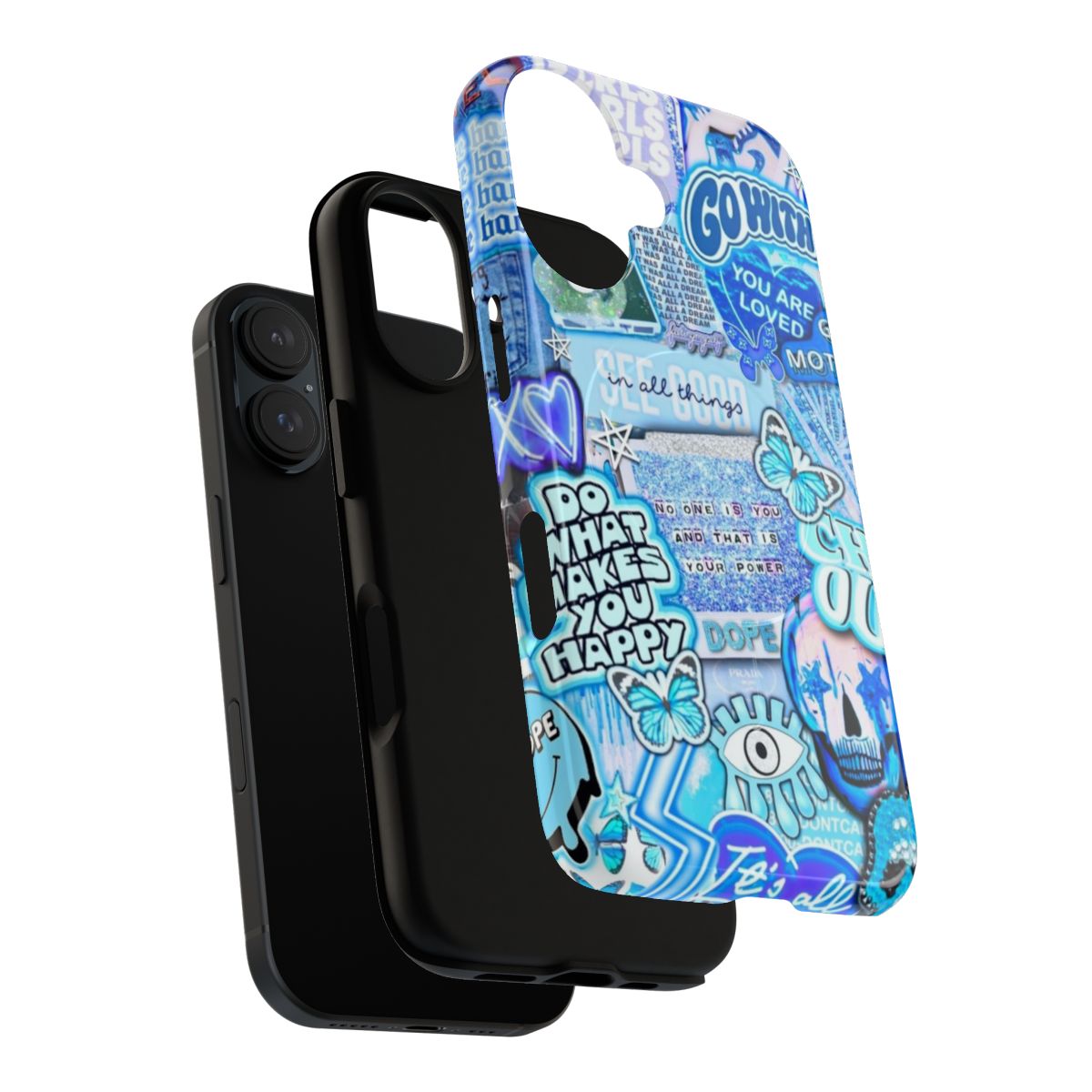 Magnetic phone case in a cool blue "chiller blues" color - Layers