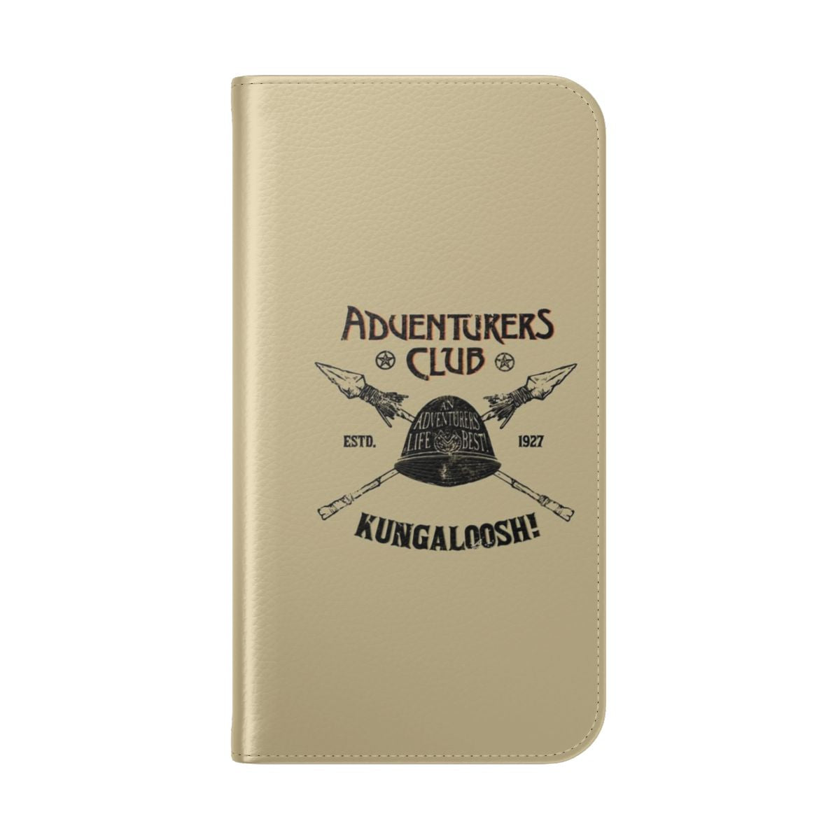 Adventurer's Themed Flip Cover Phone Case with Disney Inspired Design - Folded Back