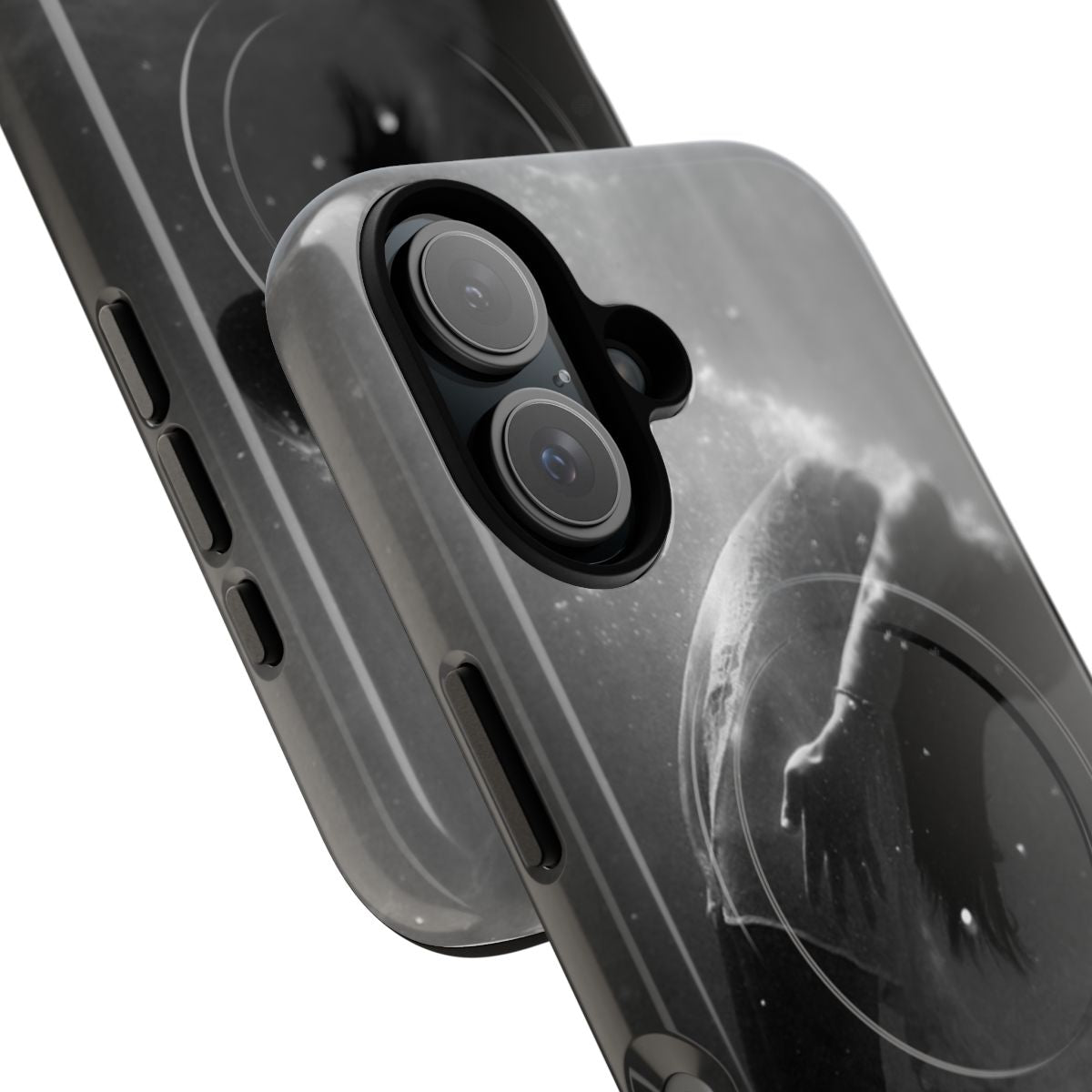 Waterproof magnetic phone case with a surreal, underwater-inspired design - Detail