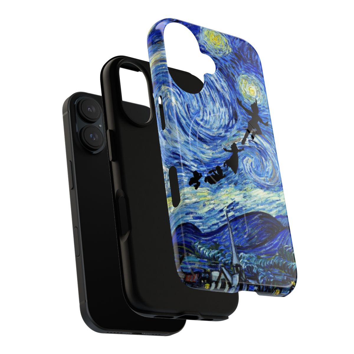 Starry night-themed magnetic protective phone case for Peter Pan enthusiasts - Layers