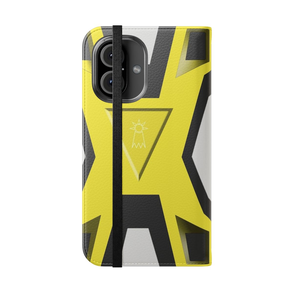 Anime-inspired Crest of Hope flip phone case featuring Digimon characters like Patamon, Angemon, MagnaAngemon, and Seraphimon - Folded Front