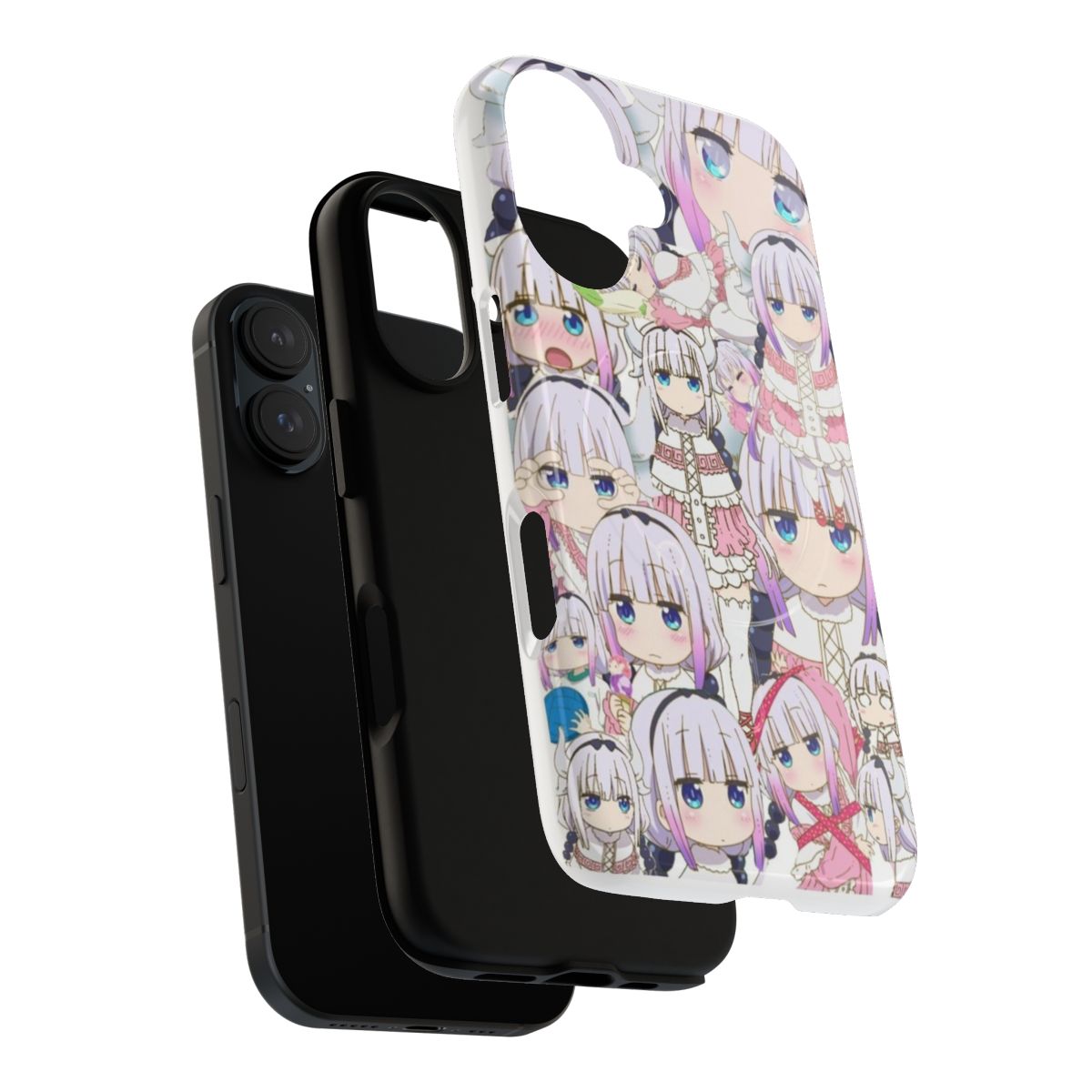 Anime-inspired phone case with characters from Miss Kobayashi's Dragon Maid - Layers