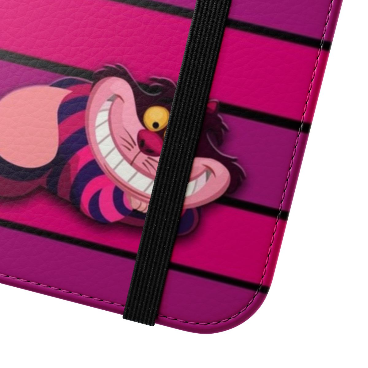 Cheshire Cat themed flip cover phone case for mobile devices - Close Up