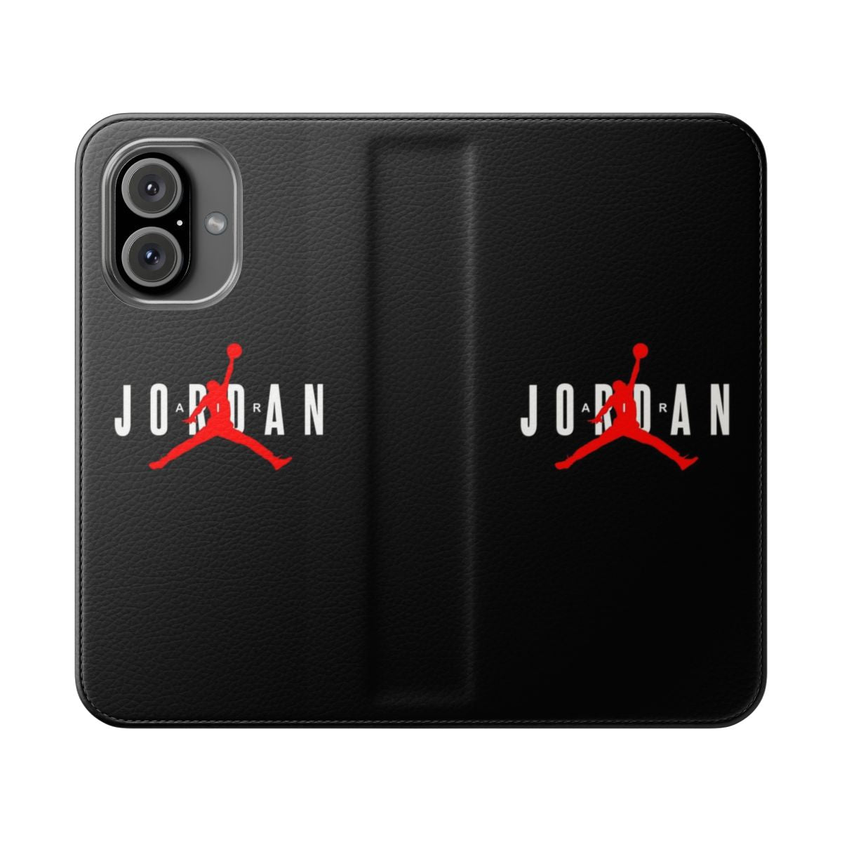 A flip cover phone case with a basketball and Michael Jordan-inspired design.