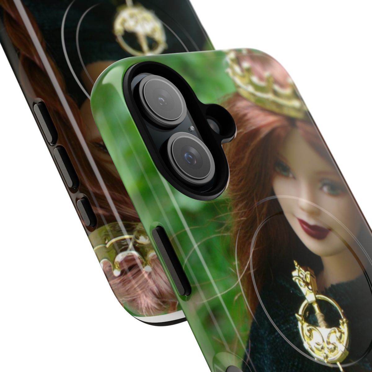 Enchanting green and magical phone case with fairy princess design - Detail