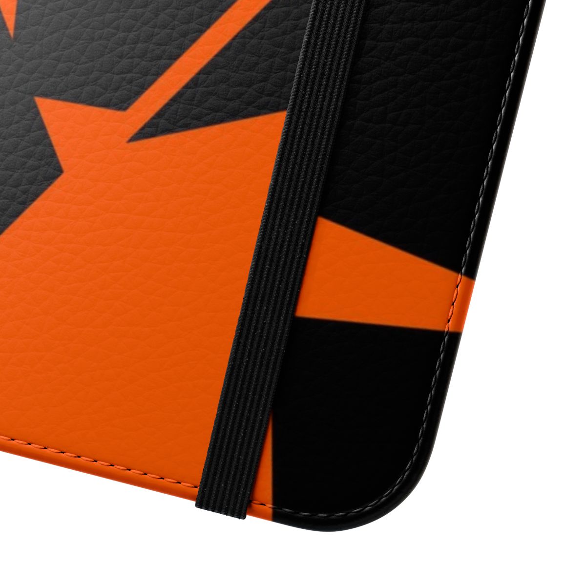 KTM-inspired orange flip cover phone case for adventure and racing fans - Close Up