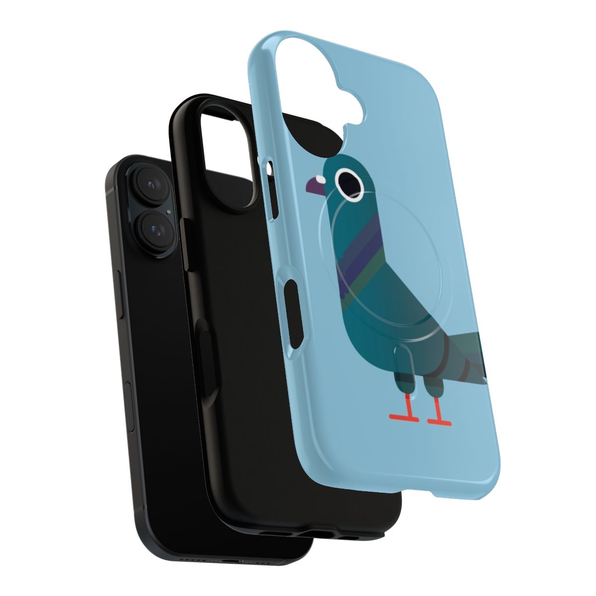 Colorful and vibrant pigeon-themed magnetic phone case - Layers