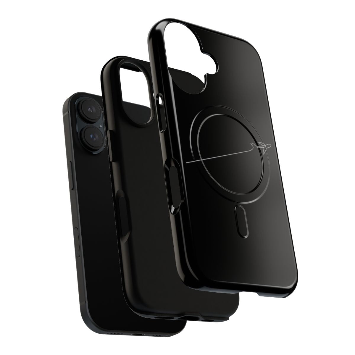 Minimalist phone case with an aviation-inspired line design, made with tough and magnetic materials. - Layers