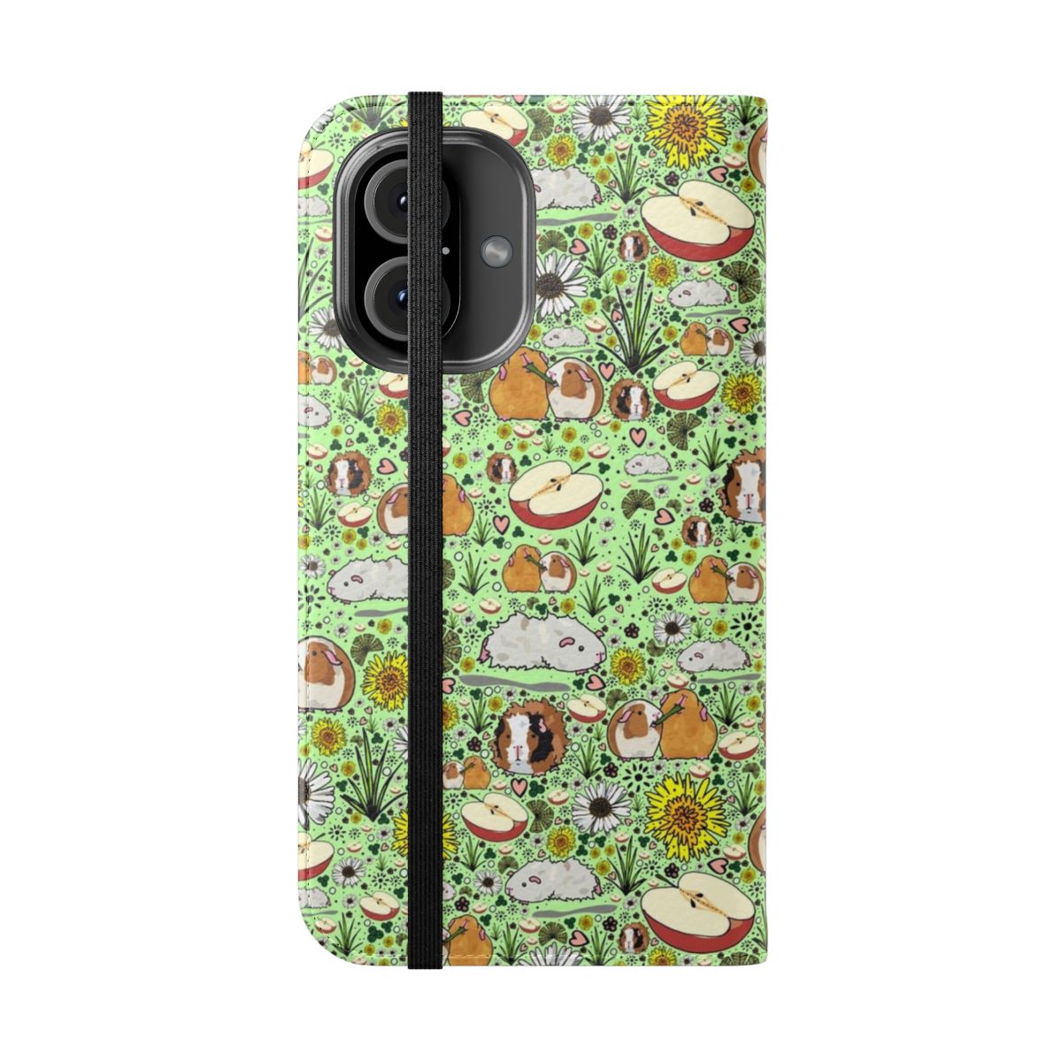 Vibrant and stylish guinea pig themed phone case cover - Folded Front