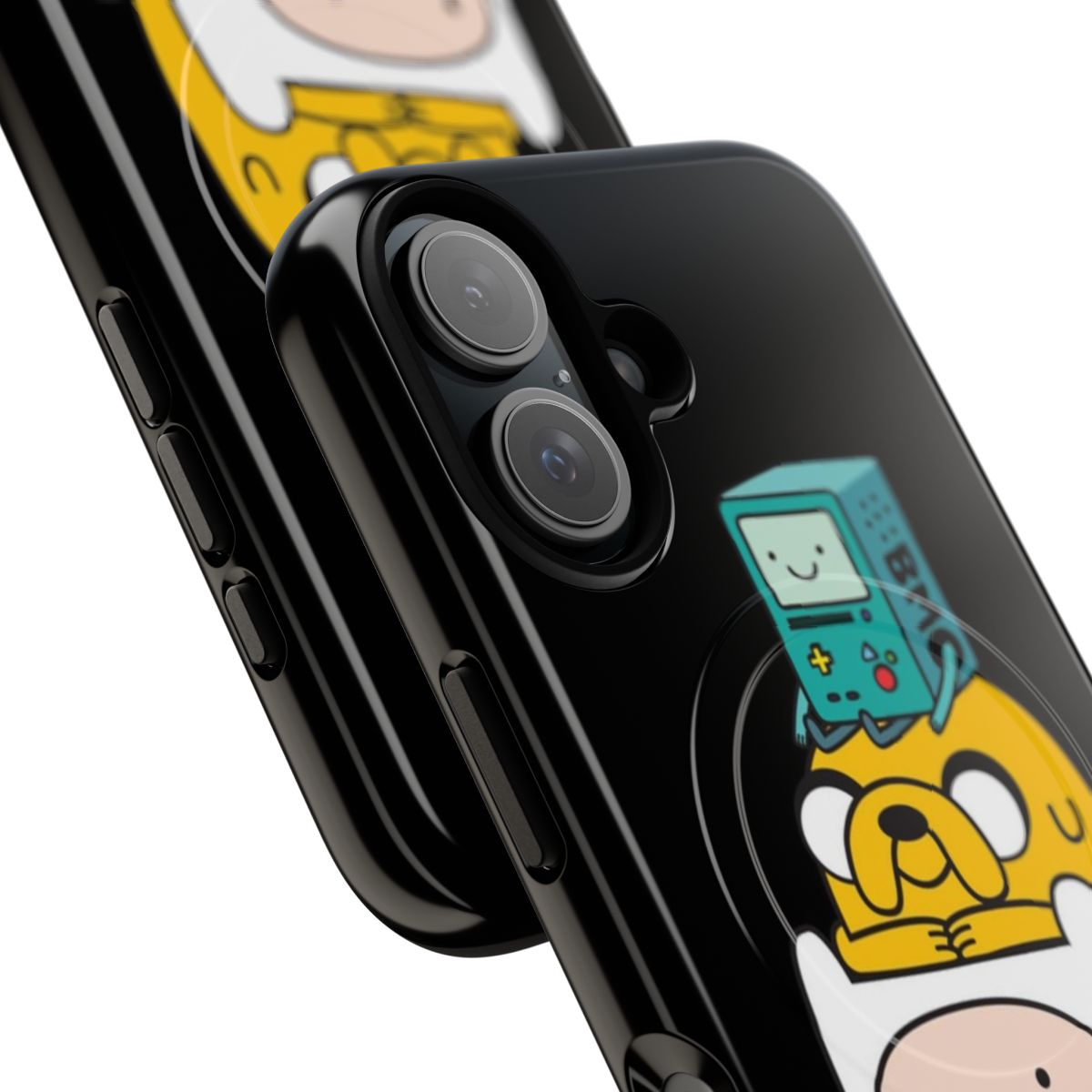 Finn and Jake Magnetic Tough Phone Case with BMO from the Cartoon Adventure Time - Detail