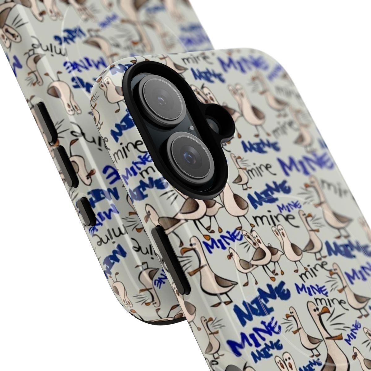 Magnetic tough phone case with a finding nemo-inspired seagull design - Detail