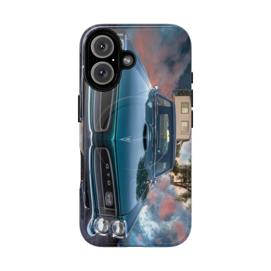 Vibrant 1966 Pontiac GTO classic muscle car phone case design