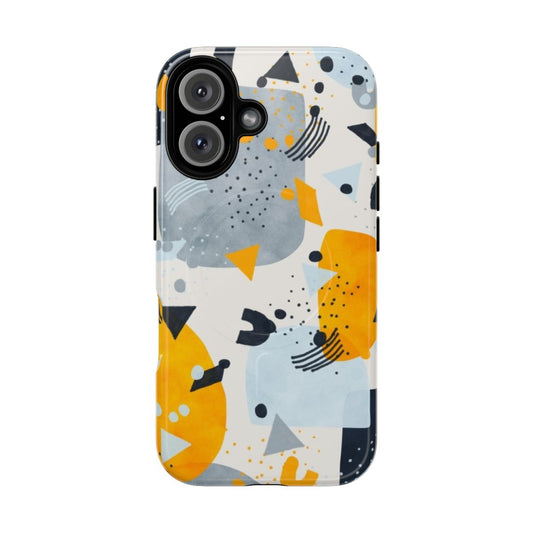 Stylish abstract geometric phone case in contemporary colors and patterns