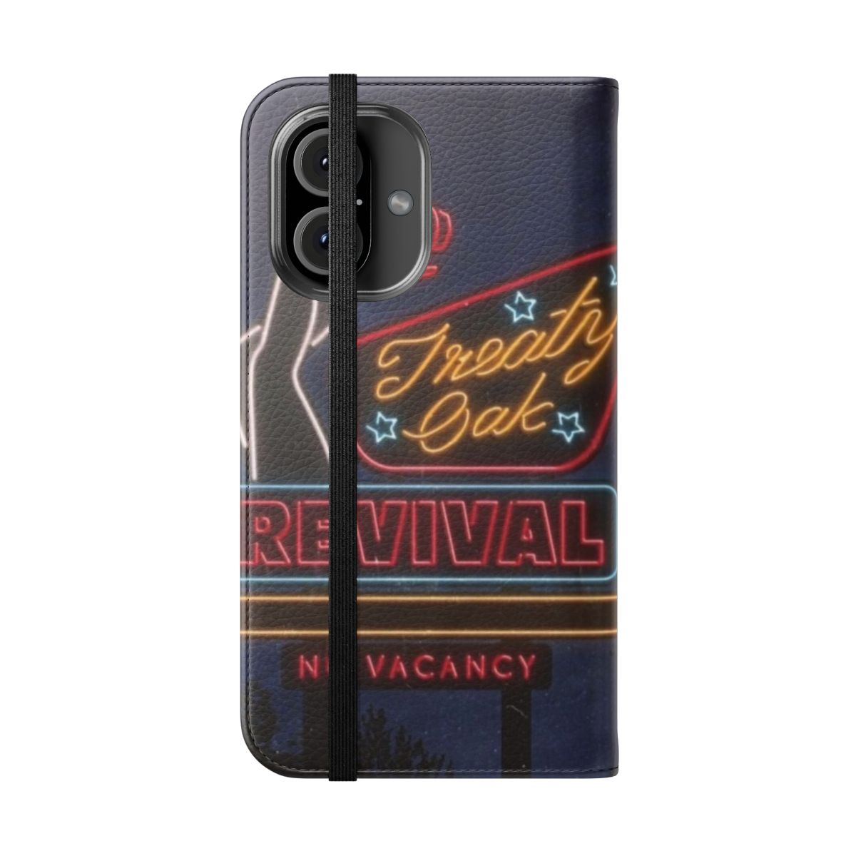 Treaty Oak Revival inspired 'No Vacancy' flip cover phone case - Folded Front