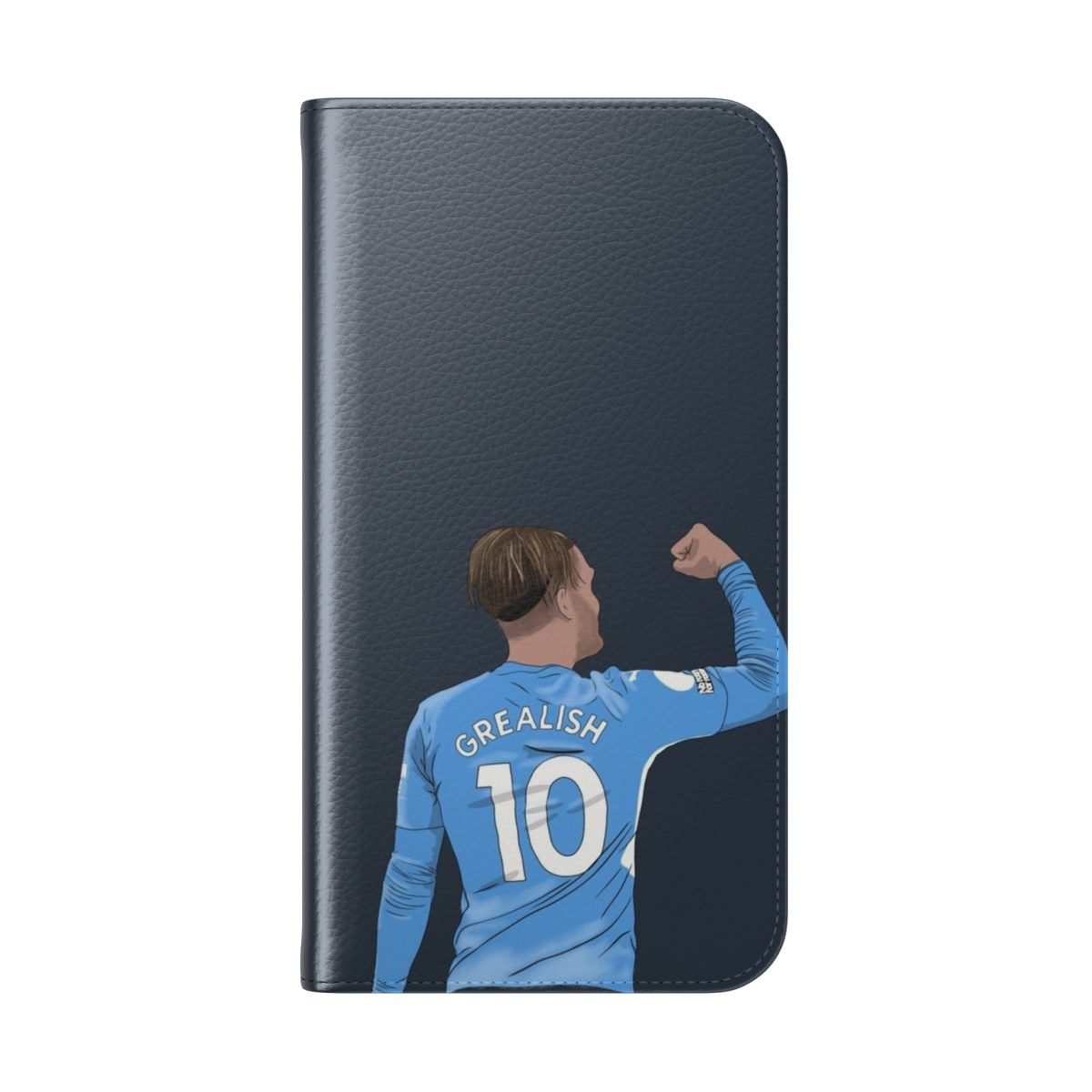 Jack Grealish Manchester City #10 Minimalist Soccer Phone Case - Folded Back