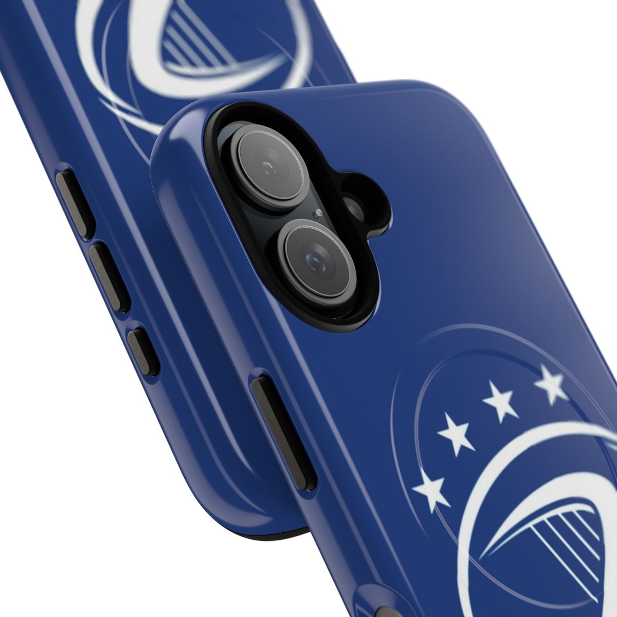 Magnetic tough phone case featuring the colors and logo of the Leinster rugby team. - Detail