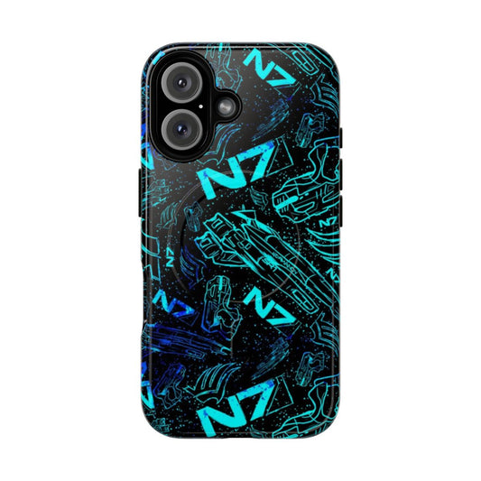 Stylish phone case with Paragon Shepard pattern from the Mass Effect series