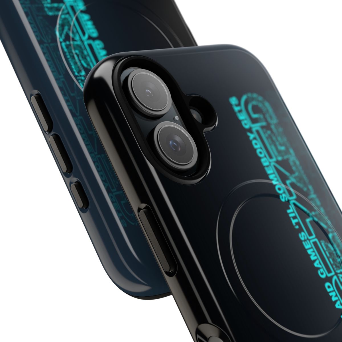 Tron-inspired magnetic tough phone case with Daft Punk's "Derezzed" design - Detail